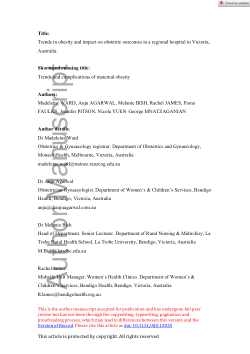 Trends in obesity and impact on obstetric outcomes in a regional hospital in Victoria, Australia