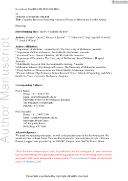 Cognitive Processes Predicting Advanced Theory of Mind in the Broader Autism Phenotype
