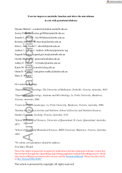 Exercise improves metabolic function and alters the microbiome in rats with gestational diabetes