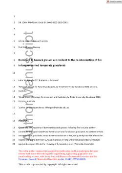 Dominant C3 tussock grasses are resilient to the re-introduction of fire in long-unburned temperate grasslands