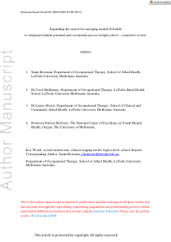 Expanding the search for emerging mental ill health to safeguard student potential and vocational success in high school: A narrative review