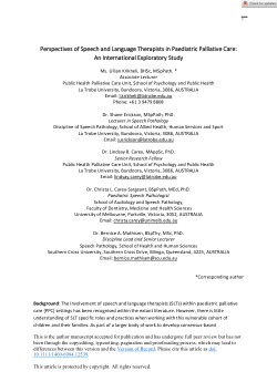Perspectives of speech and language therapists in paediatric palliative care:an international exploratory study