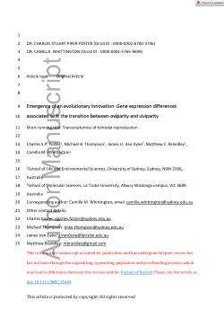 Emergence of an evolutionary innovation: Gene expression differences associated with the transition between oviparity and viviparity