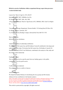Reflective practice facilitation within occupational therapy supervision processes: a mixed method study