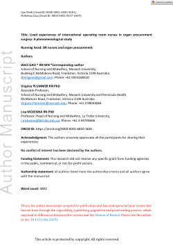 Lived experiences of international operating room nurses in organ procurement surgery: A phenomenological study