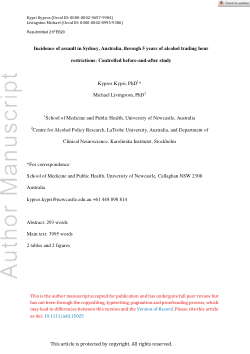 Incidence of assault in Sydney, Australia, throughout 5 years of alcohol trading hour restrictions: controlled before-and-after study