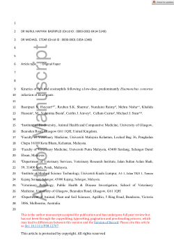 Kinetics of IgA and eosinophils following a low‐dose, predominantly Haemonchus contortus infection of Boer goats