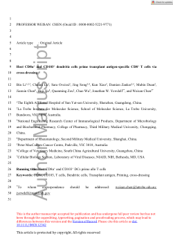 Host CD8α and CD103+ dendritic cells prime transplant antigen-specific CD8+ T cells via cross-dressing