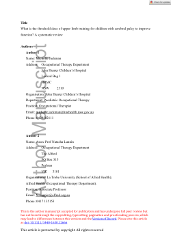 What is the threshold dose of upper limb training for children with cerebral palsy to improve function? A systematic review