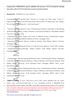 Upexpression of BHLHE40 in gastric epithelial cells increases CXCL12 production through interaction with p-STAT3 in Helicobacter pylori-associated gastritis