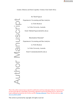Gender, ethnicity and stock liquidity: evidence from South Africa