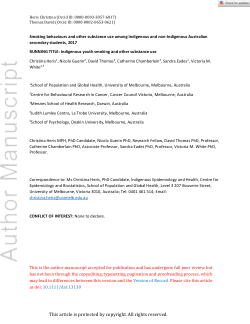 Smoking behaviours and other substance use among Indigenous and non-Indigenous Australian secondary students, 2017