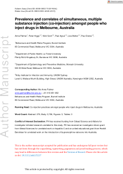 Prevalence and correlates of simultaneous, multiple substance injection (co-injection) among people who inject drugs in Melbourne, Australia