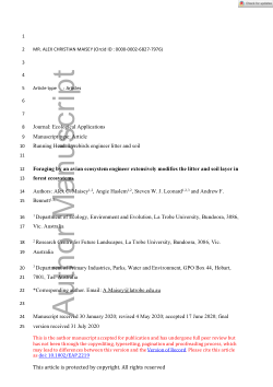 Foraging by an avian ecosystem engineer extensively modifies the litter and soil layer in forest ecosystems