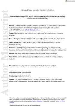 Association between physical activity and short-term physical function changes after hip fracture: an observational study