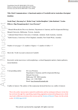 A functional analysis of Carabelli trait in Australian aboriginal dentition