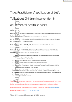 Practitioners’ application of Let’s Talk about Children intervention in adult mental health services