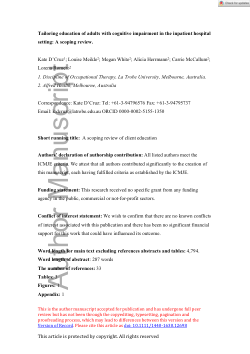 Tailoring education of adults with cognitive impairment in the inpatient hospital setting: a scoping review