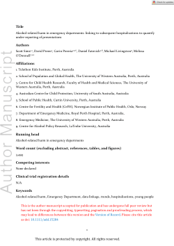 Alcohol‐related harm in emergency departments: linking to subsequent hospitalizations to quantify under‐reporting of presentations