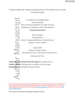 Getting the methods right: challenges and appropriateness of mixed methods research in health-related doctoral studies