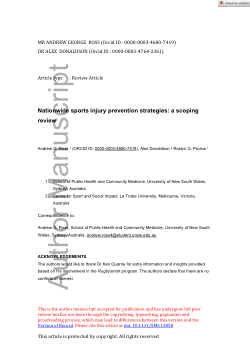 Nationwide sports injury prevention strategies: a scoping review