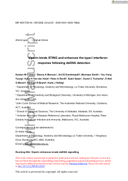 Viperin binds STING and enhances the type-I interferon response following dsDNA detection