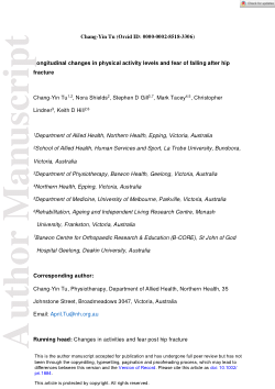 Longitudinal changes in physical activity levels and fear of falling after hip fracture