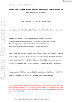 Shooting shots: estimating alcoholic drink sizes in real life using event-level reports and annotations of close-up pictures