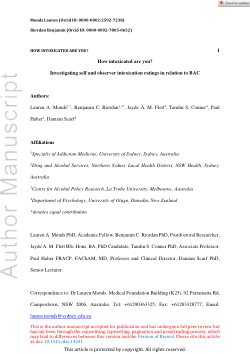 How intoxicated are you? Investigating self and observer intoxication ratings in relation to blood alcohol concentration