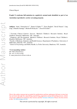 Fragile X syndrome full mutation in cognitively normal male identified as part of an Australian reproductive carrier screening program