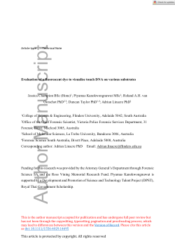 Evaluation of a fluorescent dye to visualize touch DNA on various substrates