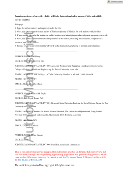 Parents’ experiences of care offered after stillbirth: An international online survey of high and middle-income countries