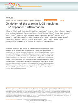 Oxidation Of The Alarmin Il 33 Regulates St2 Dependent Inflammation