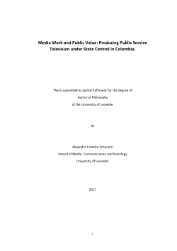 Media Work and Public Value: Producing Public Service Television under State Control in Colombia
