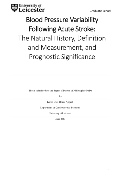 Blood Pressure Variability Following Acute Stroke: The Natural History ...