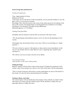 CIC Instruments: Focus Group Protocol