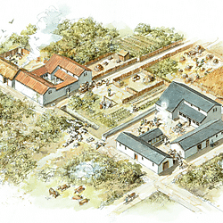 Vine St Leicester Roman Townhouse Reconstruction Illustrations Roman Buildings