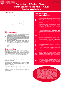 Practitioners briefing: Prevention of Modern Slavery within Sex Work: the role of Adult Services Websites