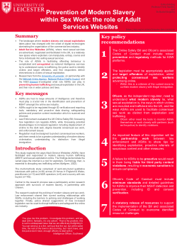 Police Briefing: Prevention of Modern Slavery  within Sex Work: the role of Adult Services Websites