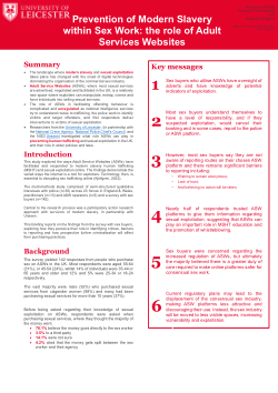 Sex buyers briefing - The regulation of ASWs