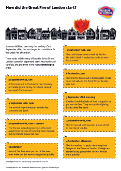 How did the Great Fire start?  (learning resource for primary schools, Key Stage 1: Great Fire of London)