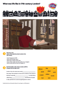 What was life like in seventeenth-century London?  (learning resource for primary schools, Key Stage 1: Great Fire of London)
