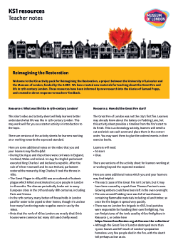 Great Fire of London: Teachers' Notes  (learning resource for primary schools, Key Stage 1: Great Fire of London)