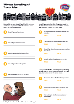 Who was Samuel Pepys? (learning resource for primary schools, Key Stage 1: Great Fire of London)
