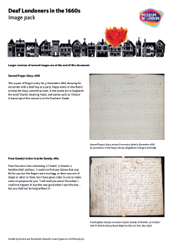 Deaf Londoners in the 1660s image pack (learning resource)