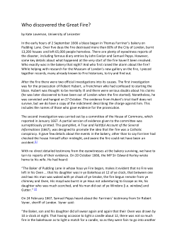 Who discovered the Great Fire?