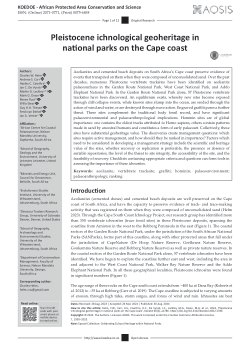Pleistocene ichnological geoheritage in national parks on the Cape coast