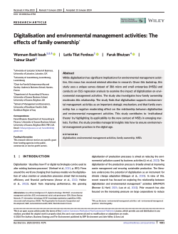 Digitalisation and environmental management activities: The effects of family ownership