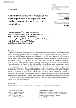 A mid-20th century stratigraphical Anthropocene is recognisable in the birth-area of the industrial revolution