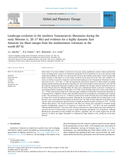 Landscape evolution in the southern Transantarctic Mountains during the early Miocene (c. 20–17 Ma) and evidence for a highly dynamic East Antarctic Ice Sheet margin from the southernmost volcanoes in the world (87°S)